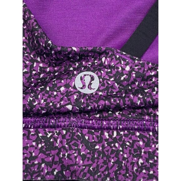 LULULEMON Womens SIZE 2 Energy Bra Flashback Static Purple *No Pads/Size Dot* - Picture 3 of 5